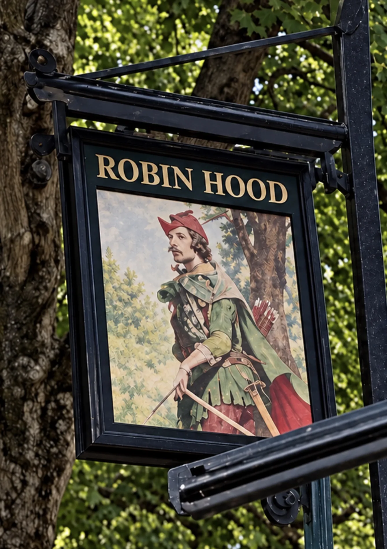 Original Robin Hood hanging sign artwork
